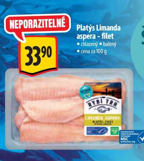   Platýs Limanda aspera - filet 100 g