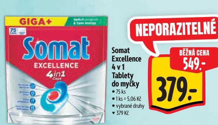   Somat Excellence 4v1 Tablety do myčky  75 ks 