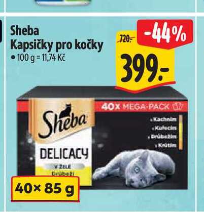 Sheba Kapsičky pro kočky 40x85 g