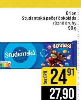 Orion Studentská pečeť čokoláda různé druhy 90 g