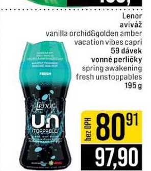 Lenor aviváž vanilla orchid&golden amber vacation vibes capri 59 dávek vonné perličky spring awakening fresh unstoppables 