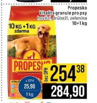 Propesko Vitalita granule pro psy hovězí, drůbeží, zelenina 10+1kg 