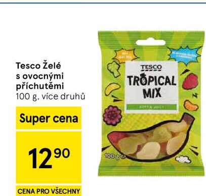Tesco Želé s ovocnými příchutěmi, 100 g, více druhů  