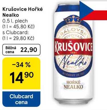 Krušovice Hořké Nealko, 0,5 1. plech 