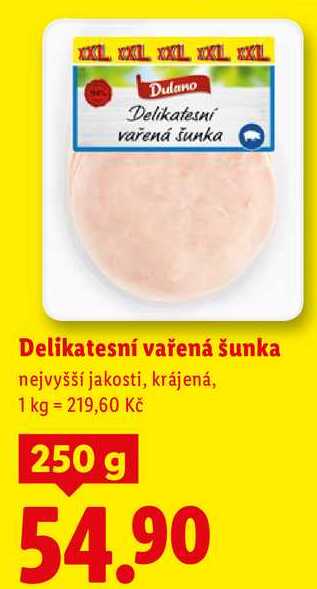 Delikatesní vařená šunka, 250 g