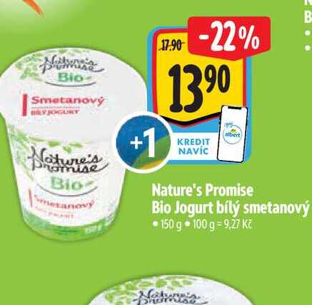  Nature's Promise Bio Jogurt bílý smetanový 150 g 