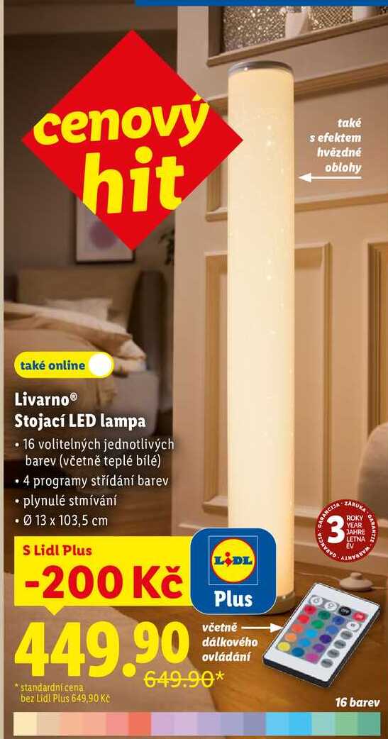 Livarno Stojací LED lampa