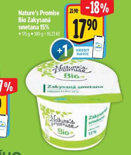 Nature's Promise Bio Zakysaná smetana 15% 175 g  