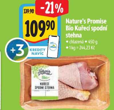 Nature's Promise kuřecí stahna stehna 450 g