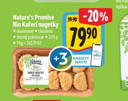 Nature's Promise Bio Kuřecí nugetky 220 g