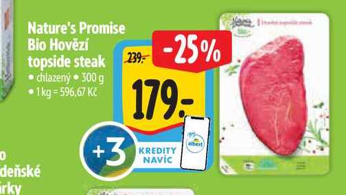 Nature's Promise Bio Hovězí topside steak 300 g
