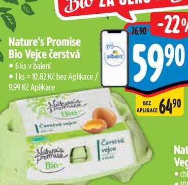 Nature's Promise Bio Vejce čerstvá 6 ks 