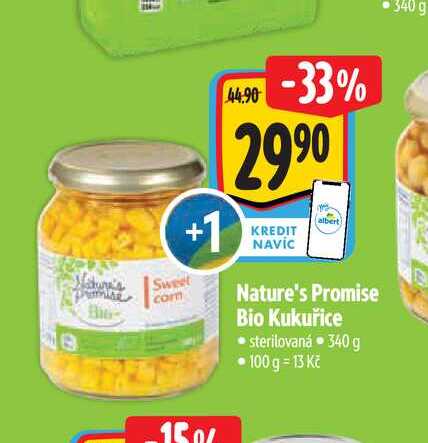   Nature's Promise Bio Kukuřice  340 g