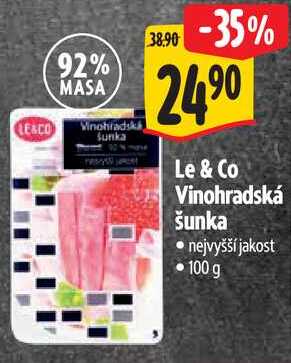 Le & Co Vinohradská šunka, 100 g