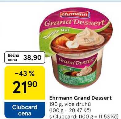 Ehrmann Grand Dessert, 190 g, více druhů 