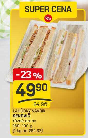 SENDVIČ různé druhy 180-190 g