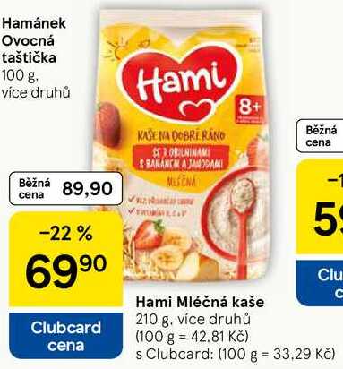 Hami Mléčná kaše, 210 g 