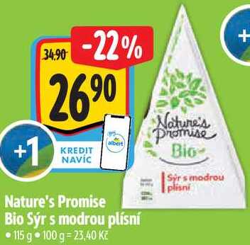 Nature's Promise albert Bio Sýr s modrou plísní, 115 g