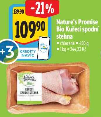Nature's Promise Bio Kuřecí spodní stehna, 450 g