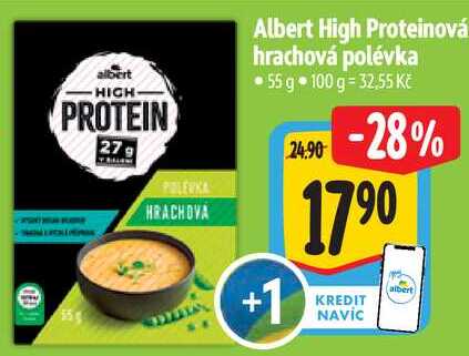 Albert High Proteinová hrachová polévka, 55 g