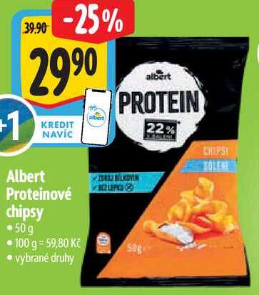 Albert Proteinové chipsy, 50 g