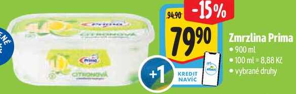 Zmrzlina Prima, 900 ml 
