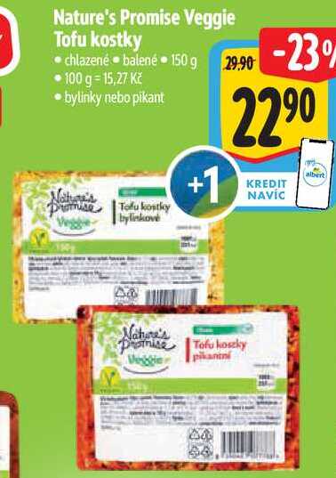 Nature's Promise Veggie Tofu kostky, 150 g