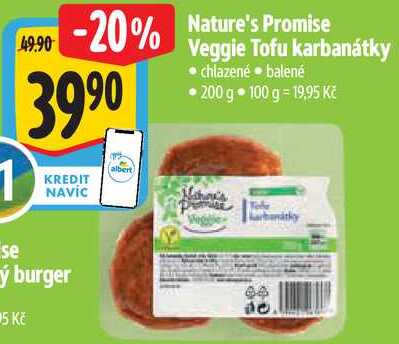 Nature's Promise Veggie Tofu karbanátky, 200 g