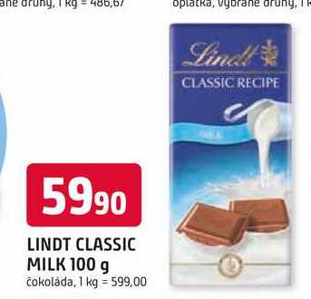 LINDT CLASSIC MILK 100 g 