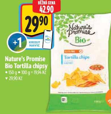 Nature's Promise Bio Tortilla chipsy, 150 g