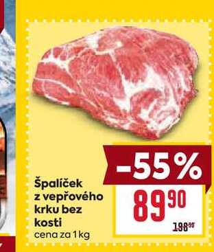 špalíček z vepřového krku bez kosti cena za 1 kg 