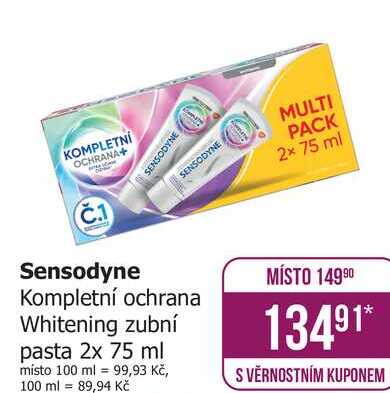 Sensodyne Kompletní ochrana Whitening zubní pasta 2x 75 ml 