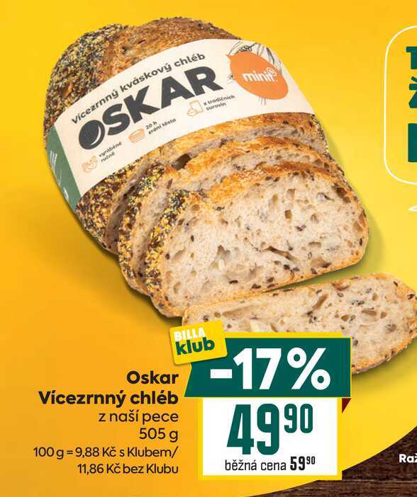 Oskar Vícezrnný chléb z naší pece 505 g 