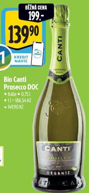 Bio Canti Prosecco DOC, 0,75 l
