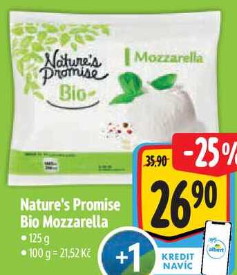 Nature's Promise Bio Mozzarella, 125 g