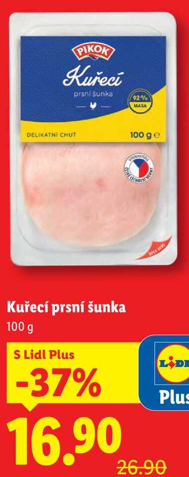 Kuřecí prsní šunka, 100 g