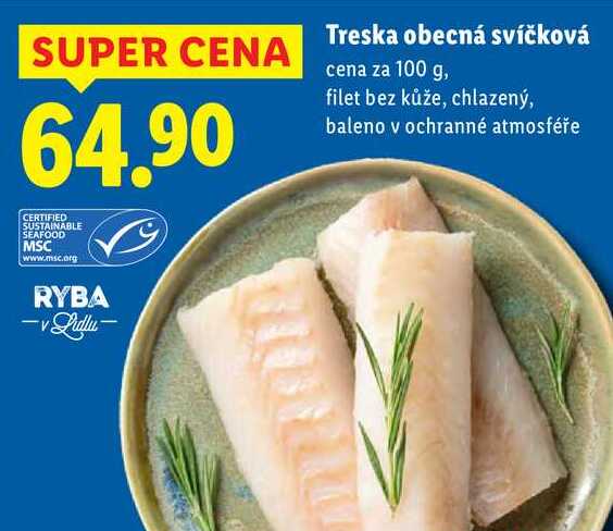 Treska obecná svíčková, cena za 100 g