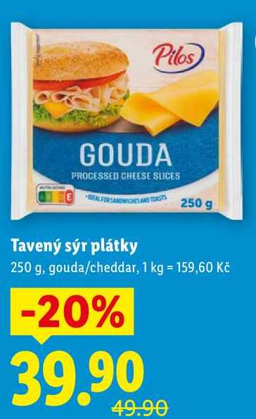 Tavený sýr plátky, 250 g