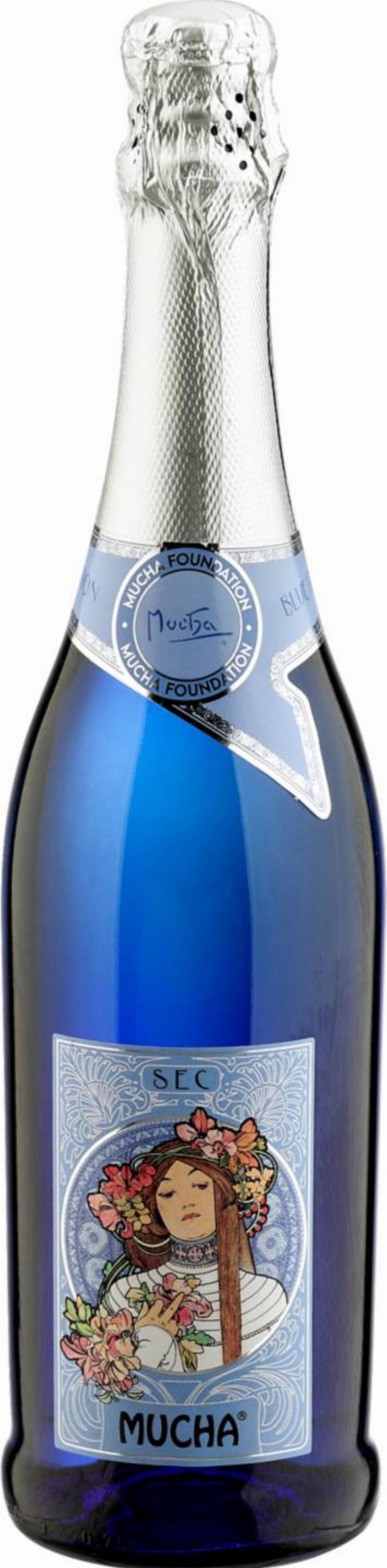 Mucha sekt Šumivé víno Blue Edition