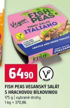 FISH PEAS VEGANSKÝ SALÁT S HRACHOVOU BÍLKOVINOU 175 g vybrané druhy 