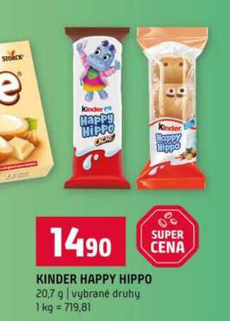 KINDER HAPPY HIPPO 20,7 g vybrané druhy 