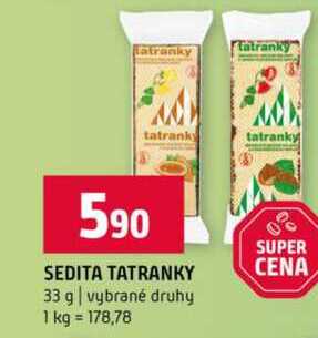 SEDITA TATRANKY 33 g vybrané druhy 