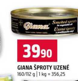 GIANA ŠPROTY UZENÉ 160/112 g 