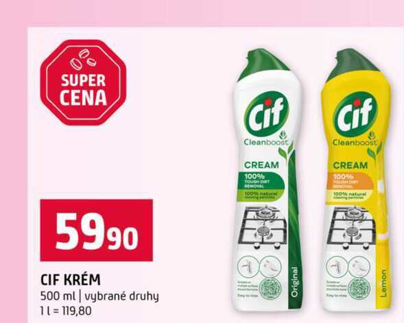 CIF KRÉM 500 ml vybrané druhy 