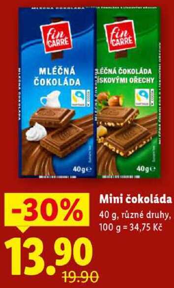 Mini čokoláda, 40 g