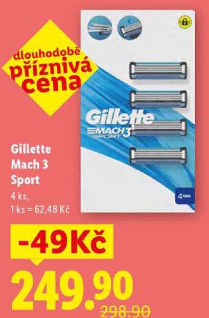 Gillette Mach 3 Sport, 4 ks