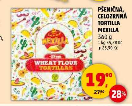PŠENIČNÁ, CELOZRNNÁ TORTILLA MEXILLA, 360 g