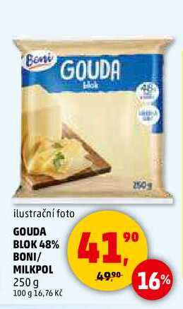 GOUDA BLOK 48% BONI, 250 g