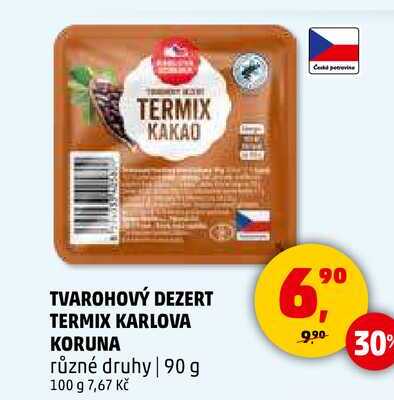 TVAROHOVÝ DEZERT TERMIX KARLOVA KORUNA, 90 g 