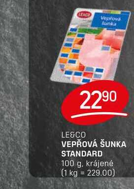 VEPŘOVÁ ŠUNKA STANDARD 100 g, krájené 